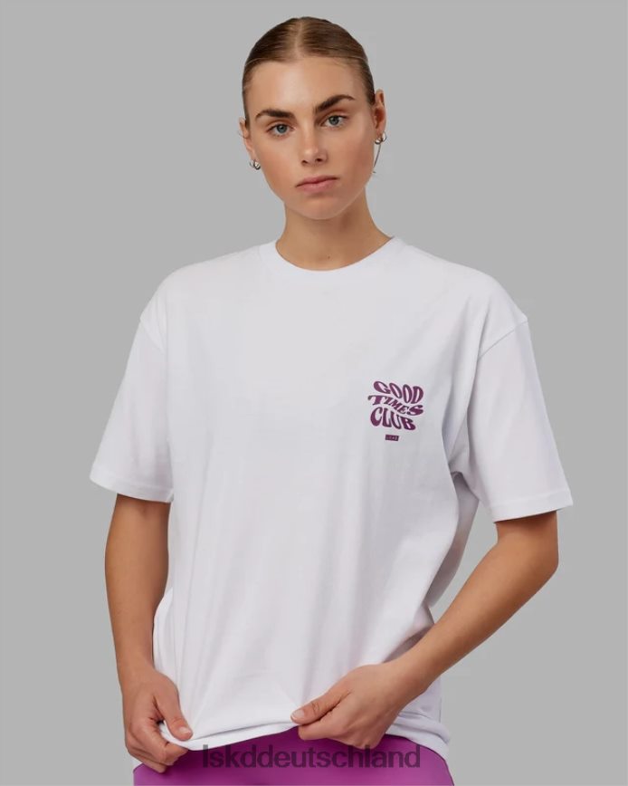 unisex LSKD Good Times Schwergewichts-T-Shirt in Übergröße – Weiß-Orchidee Bekleidung VD2NLV226