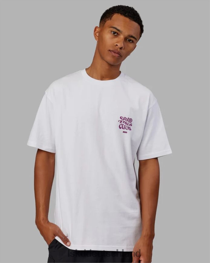unisex LSKD Good Times Schwergewichts-T-Shirt in Übergröße – Weiß-Orchidee Bekleidung VD2NLV226