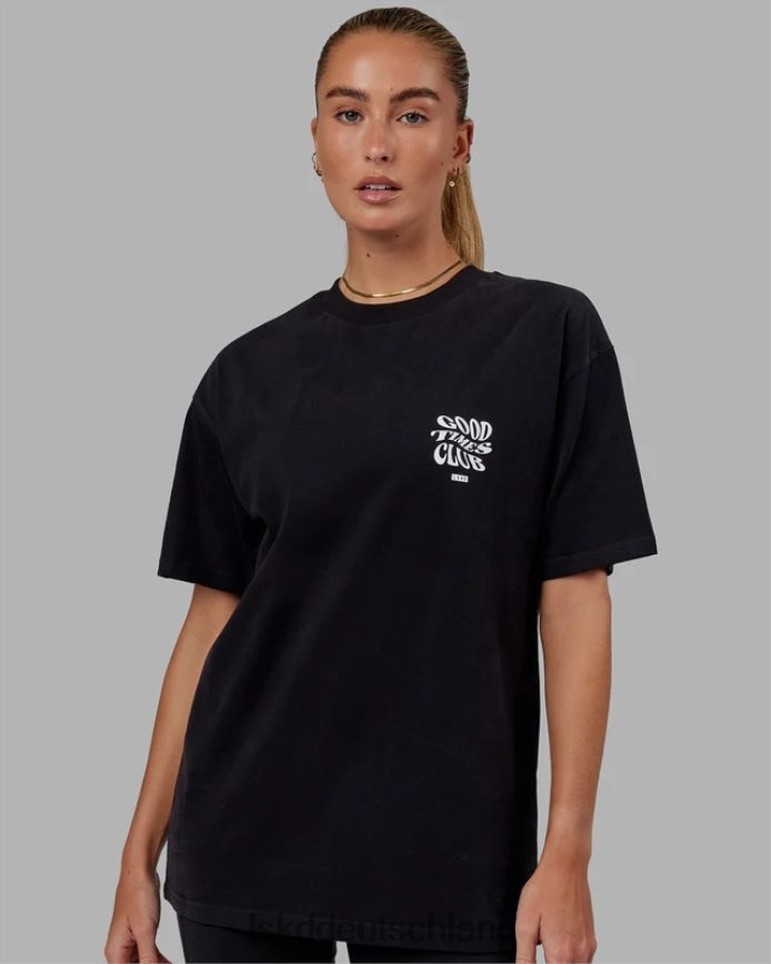 unisex LSKD Good Times Schwergewichts-T-Shirt in Übergröße – schwarz-weiß Bekleidung VD2NLV328