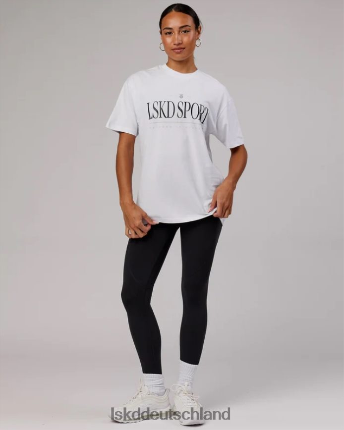 unisex LSKD Heritage-Schwergewichts-T-Shirt in Übergröße – Weiß-Schwarz-Eiche Bekleidung VD2NLV305