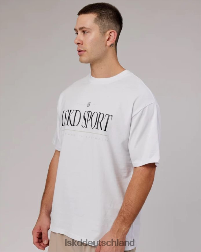 unisex LSKD Heritage-Schwergewichts-T-Shirt in Übergröße – Weiß-Schwarz-Eiche Bekleidung VD2NLV305