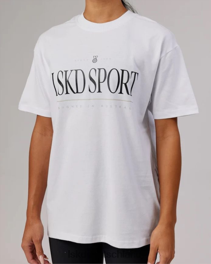 unisex LSKD Heritage-Schwergewichts-T-Shirt in Übergröße – Weiß-Schwarz-Eiche Bekleidung VD2NLV305
