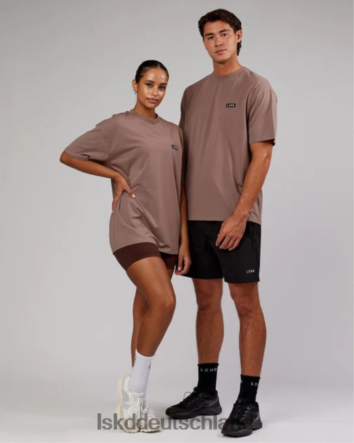 unisex LSKD Kultiges FLXCotton-T-Shirt in Übergröße – tiefes Taupe Bekleidung VD2NLV303