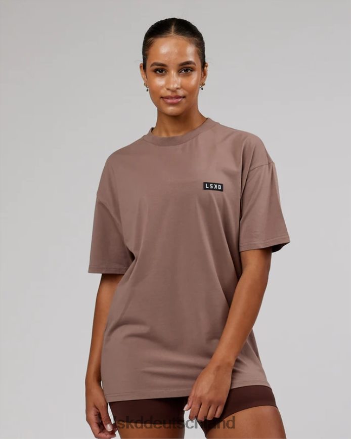 unisex LSKD Kultiges FLXCotton-T-Shirt in Übergröße – tiefes Taupe Bekleidung VD2NLV303