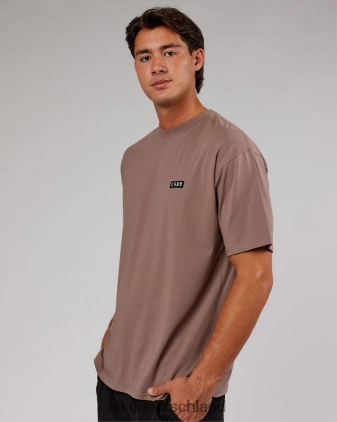 unisex LSKD Kultiges FLXCotton-T-Shirt in Übergröße – tiefes Taupe Bekleidung VD2NLV303