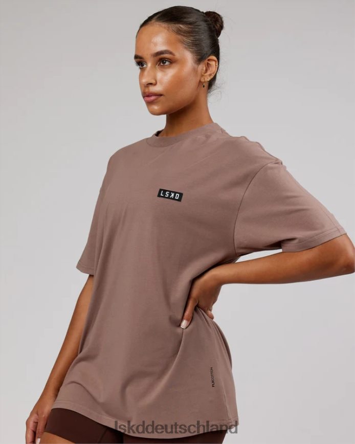 unisex LSKD Kultiges FLXCotton-T-Shirt in Übergröße – tiefes Taupe Bekleidung VD2NLV303