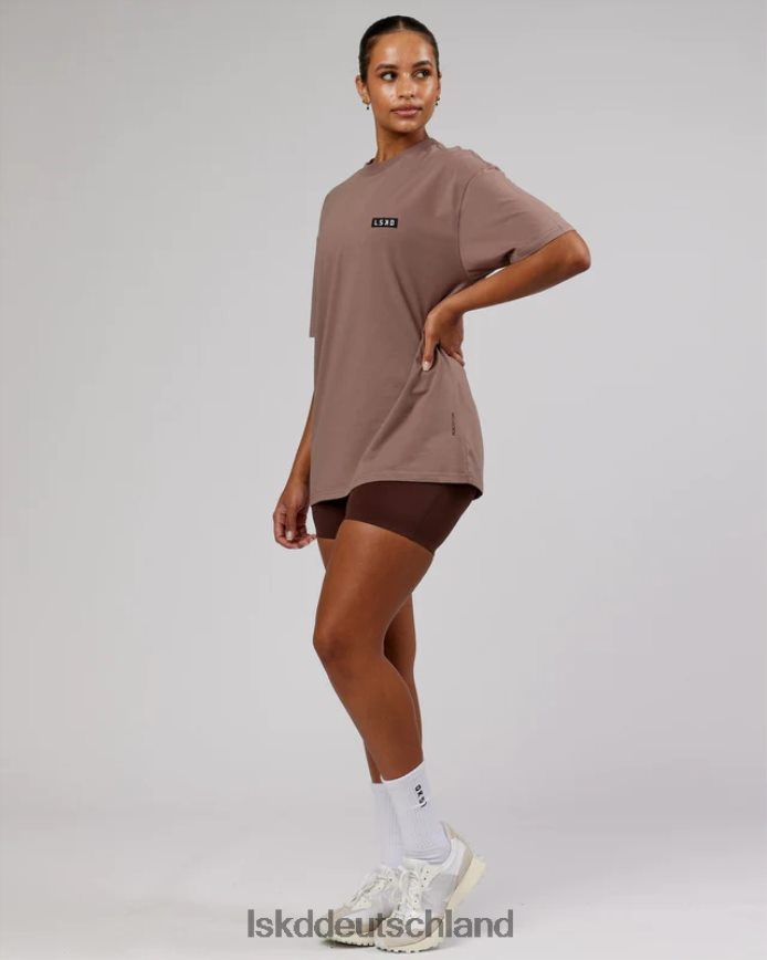 unisex LSKD Kultiges FLXCotton-T-Shirt in Übergröße – tiefes Taupe Bekleidung VD2NLV303
