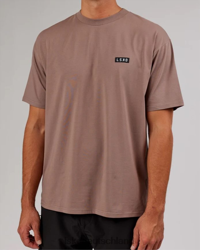 unisex LSKD Kultiges FLXCotton-T-Shirt in Übergröße – tiefes Taupe Bekleidung VD2NLV303