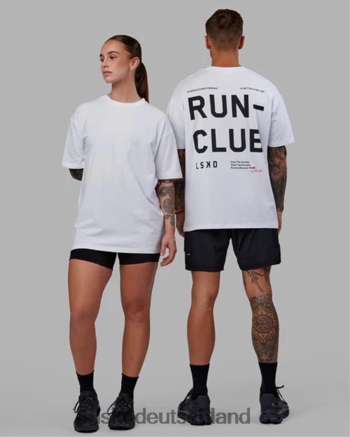 unisex LSKD Love the Run flxcotton T-Shirt in Übergröße – weiß-schwarz Bekleidung VD2NLV272