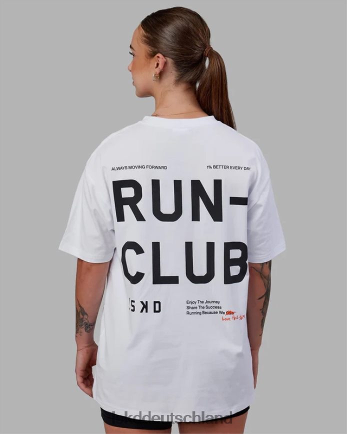 unisex LSKD Love the Run flxcotton T-Shirt in Übergröße – weiß-schwarz Bekleidung VD2NLV272