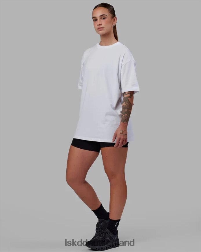 unisex LSKD Love the Run flxcotton T-Shirt in Übergröße – weiß-schwarz Bekleidung VD2NLV272