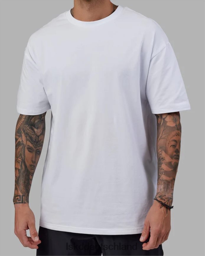 unisex LSKD Love the Run flxcotton T-Shirt in Übergröße – weiß-schwarz Bekleidung VD2NLV272