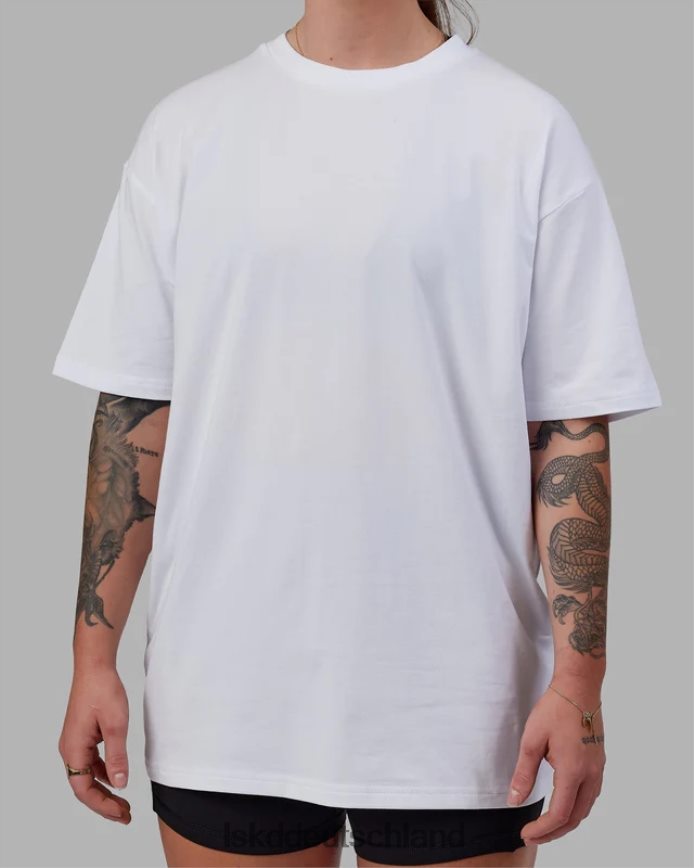 unisex LSKD Love the Run flxcotton T-Shirt in Übergröße – weiß-schwarz Bekleidung VD2NLV272