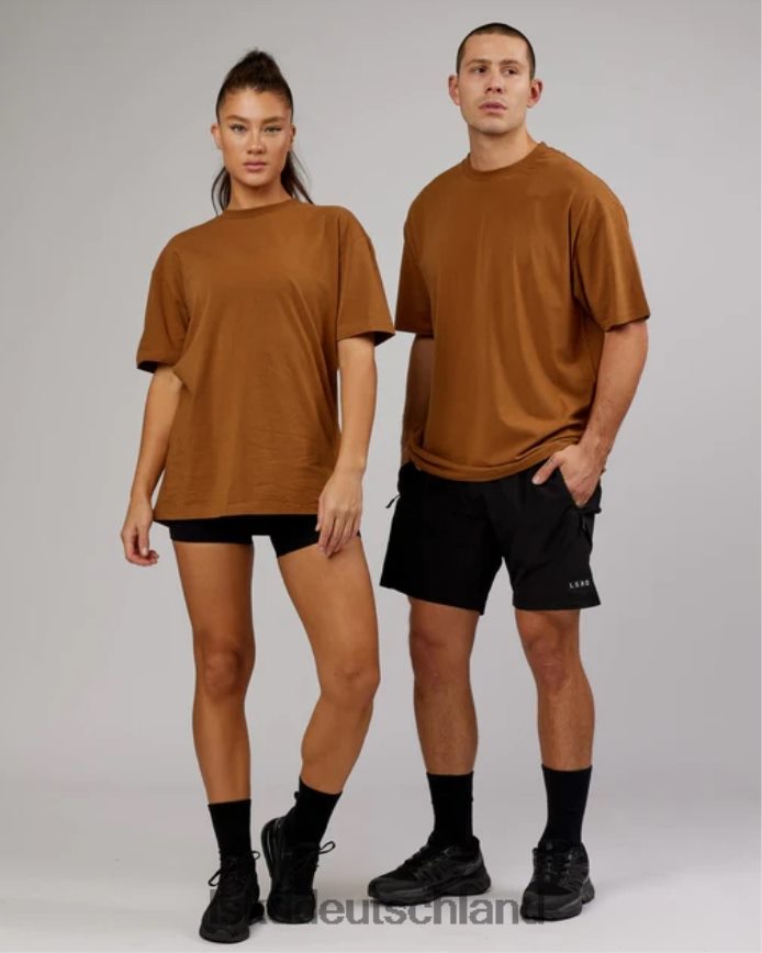 unisex LSKD Ltrd flxcotton T-Shirt in Übergröße – Kamel Bekleidung VD2NLV314