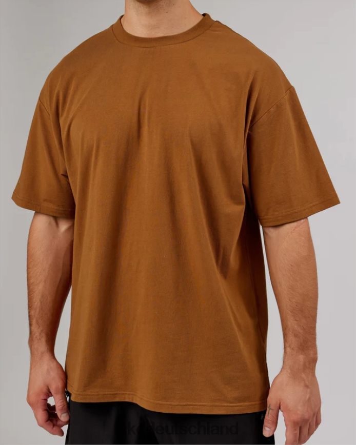 unisex LSKD Ltrd flxcotton T-Shirt in Übergröße – Kamel Bekleidung VD2NLV314