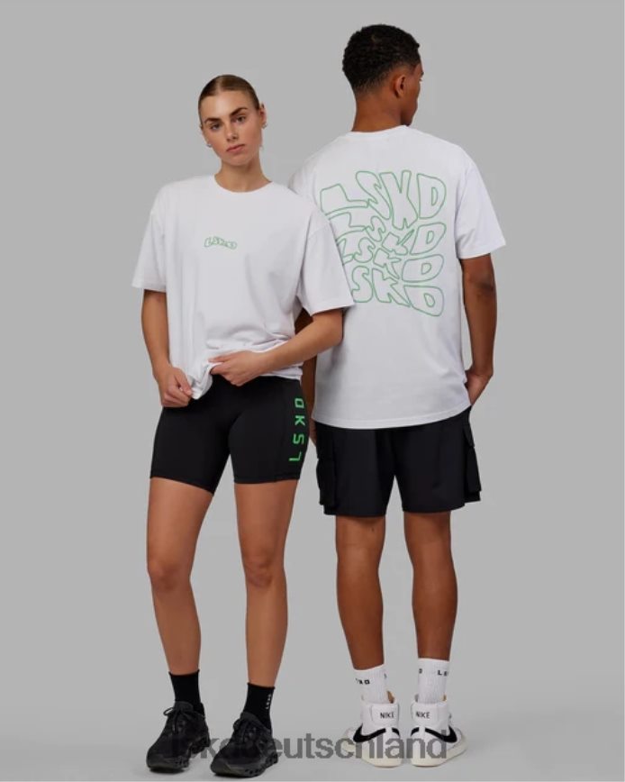 unisex LSKD Mad Happy Schwergewichts-T-Shirt in Übergröße – weiß Bekleidung VD2NLV262