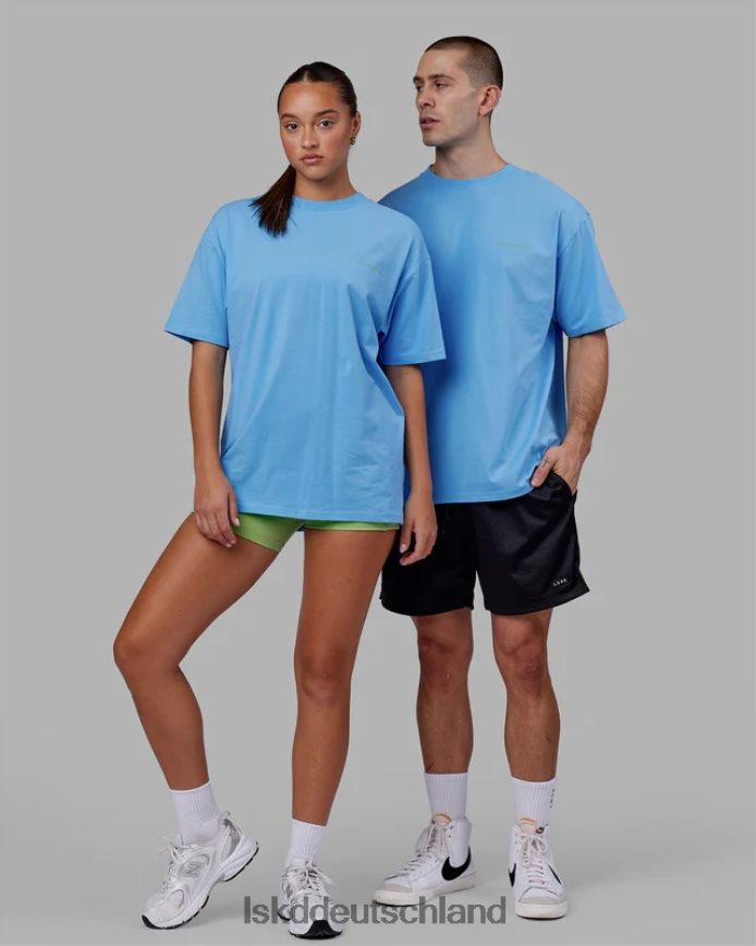unisex LSKD Motion Flxcotton T-Shirt in Übergröße – Azurblau Bekleidung VD2NLV252