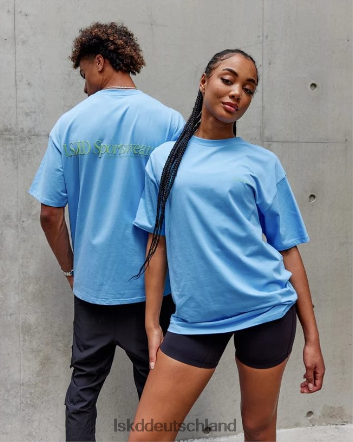 unisex LSKD Motion Flxcotton T-Shirt in Übergröße – Azurblau Bekleidung VD2NLV252