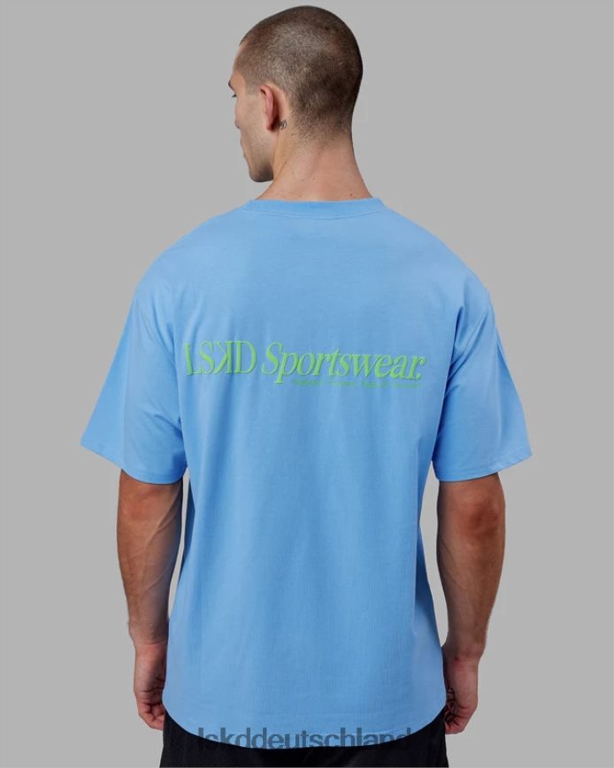 unisex LSKD Motion Flxcotton T-Shirt in Übergröße – Azurblau Bekleidung VD2NLV252