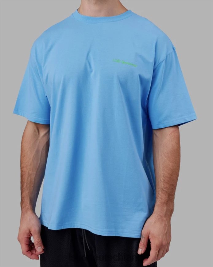 unisex LSKD Motion Flxcotton T-Shirt in Übergröße – Azurblau Bekleidung VD2NLV252