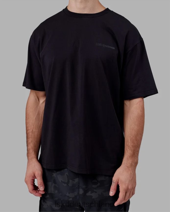 unisex LSKD Motion Flxcotton T-Shirt in Übergröße – Schwarz-Schwarz Bekleidung VD2NLV249