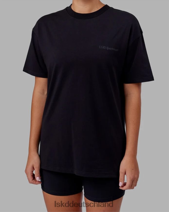 unisex LSKD Motion Flxcotton T-Shirt in Übergröße – Schwarz-Schwarz Bekleidung VD2NLV249