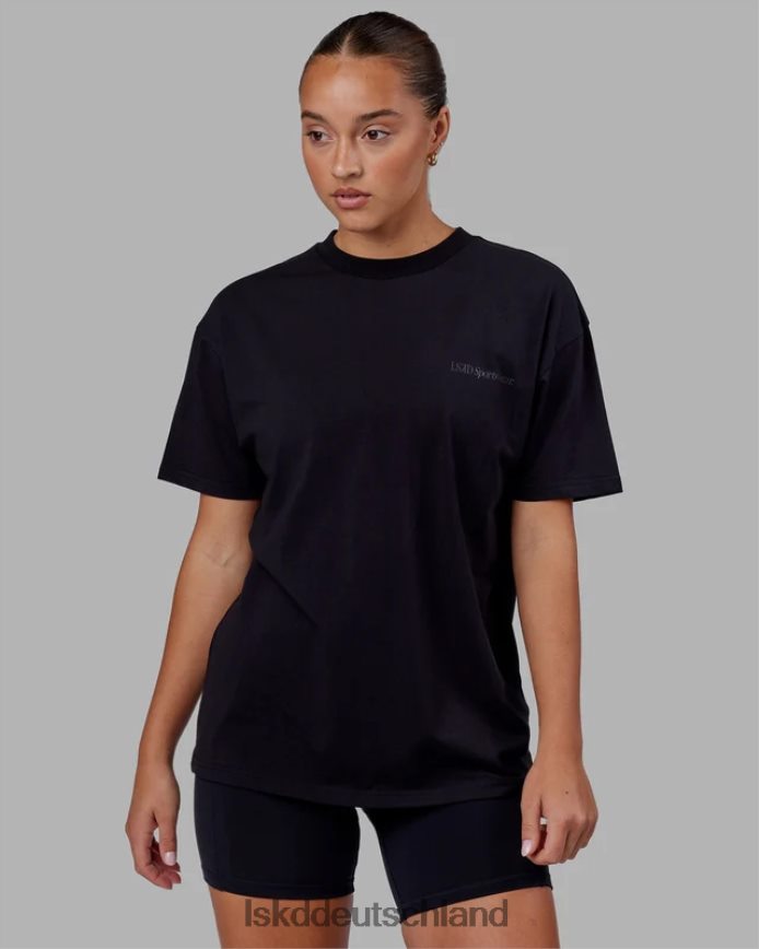 unisex LSKD Motion Flxcotton T-Shirt in Übergröße – Schwarz-Schwarz Bekleidung VD2NLV249