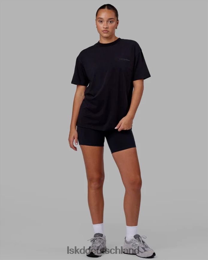 unisex LSKD Motion Flxcotton T-Shirt in Übergröße – Schwarz-Schwarz Bekleidung VD2NLV249