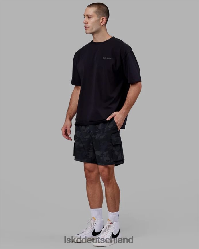 unisex LSKD Motion Flxcotton T-Shirt in Übergröße – Schwarz-Schwarz Bekleidung VD2NLV249