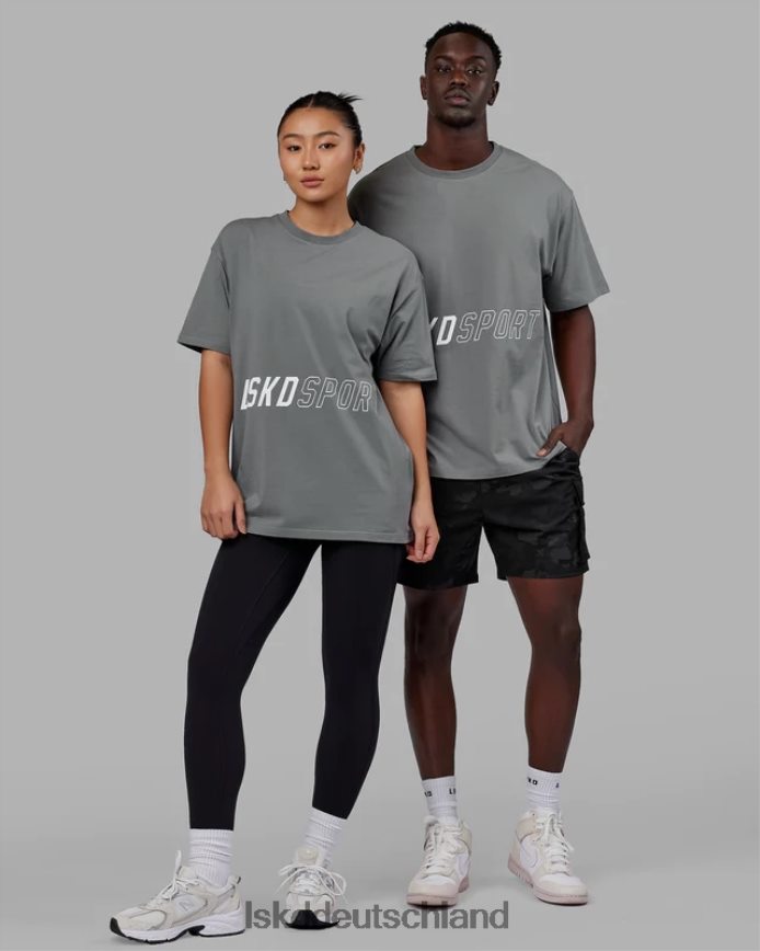 unisex LSKD Pace flxcotton T-Shirt in Übergröße – Graphit Bekleidung VD2NLV268