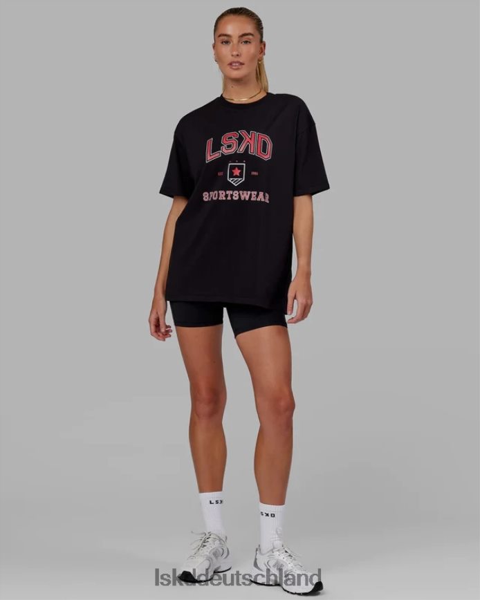 unisex LSKD Sportabteilung T-Shirt in Übergröße - schwarz-rot Bekleidung VD2NLV275