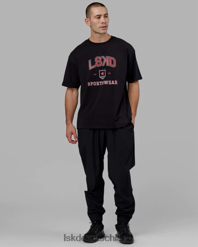 unisex LSKD Sportabteilung T-Shirt in Übergröße - schwarz-rot Bekleidung VD2NLV275