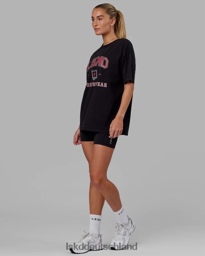 unisex LSKD Sportabteilung T-Shirt in Übergröße - schwarz-rot Bekleidung VD2NLV275