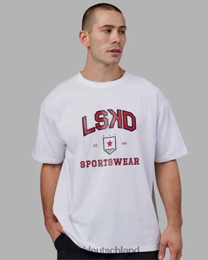 unisex LSKD Sportabteilung T-Shirt in Übergröße - weiß-rot Bekleidung VD2NLV276