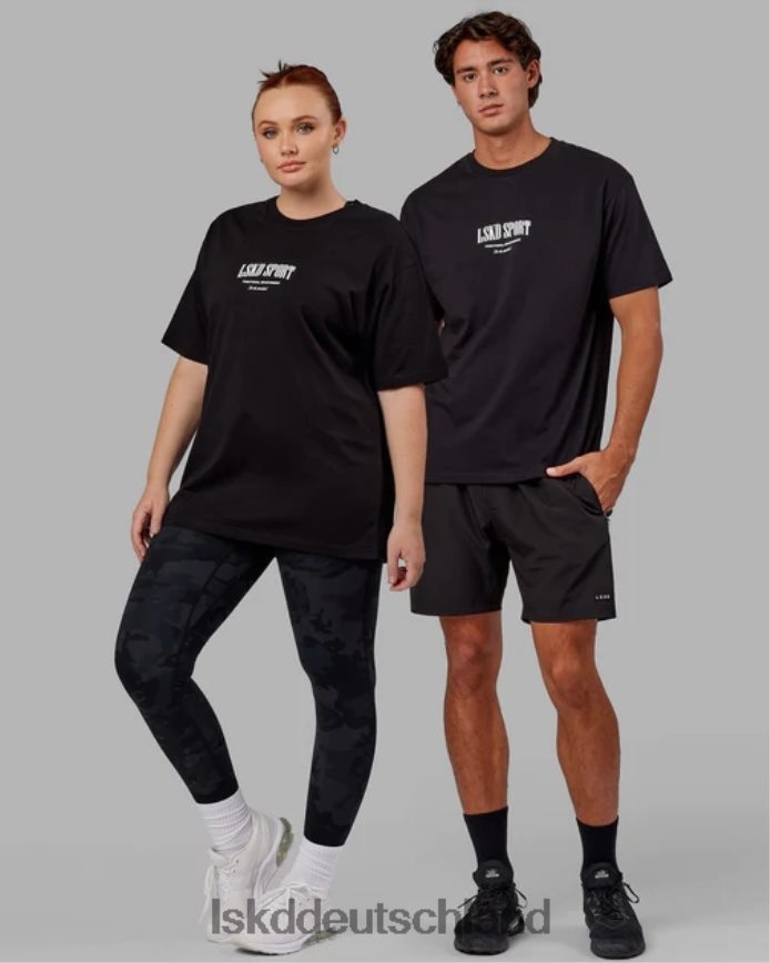unisex LSKD Standard-Schwergewichts-T-Shirt in Übergröße – schwarz-weiß Bekleidung VD2NLV320