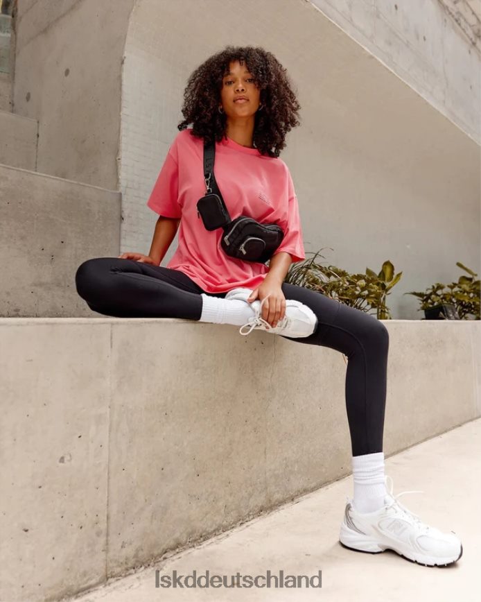 unisex LSKD Strebe flxcotton T-Shirt in Übergröße – Sunkist Coral Bekleidung VD2NLV310