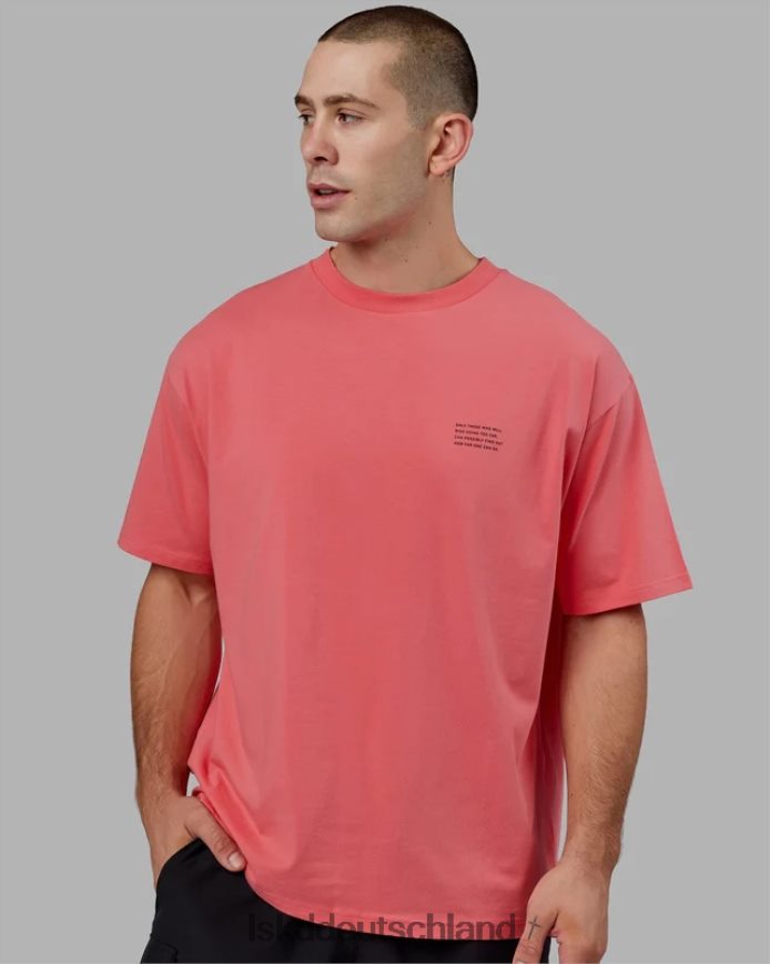unisex LSKD Strebe flxcotton T-Shirt in Übergröße – Sunkist Coral Bekleidung VD2NLV310