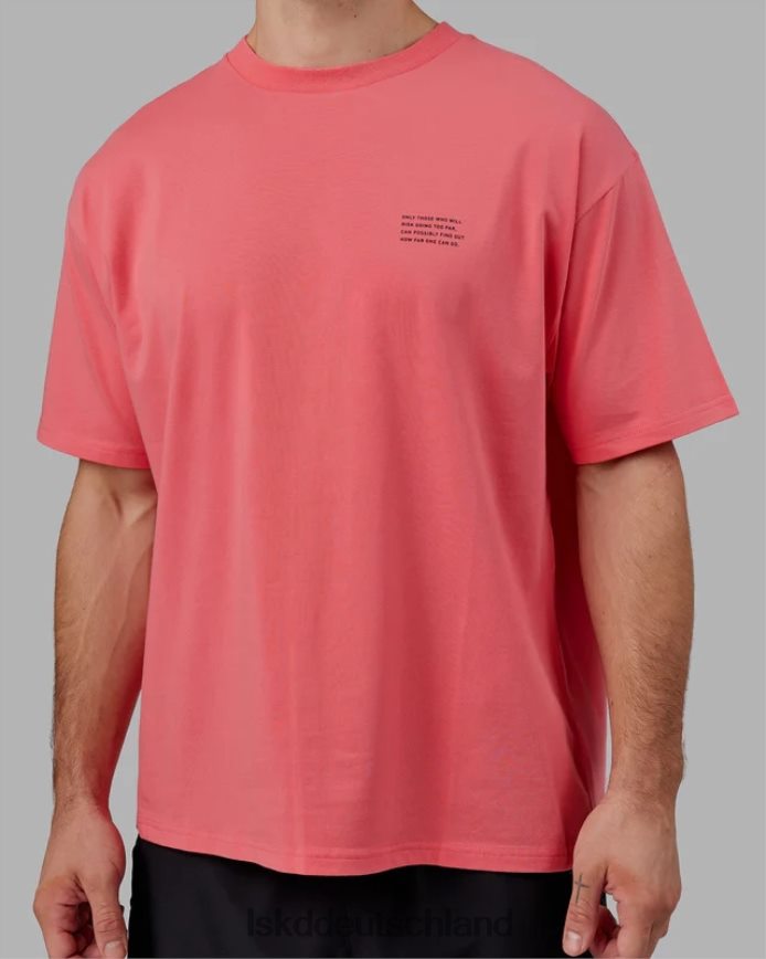 unisex LSKD Strebe flxcotton T-Shirt in Übergröße – Sunkist Coral Bekleidung VD2NLV310