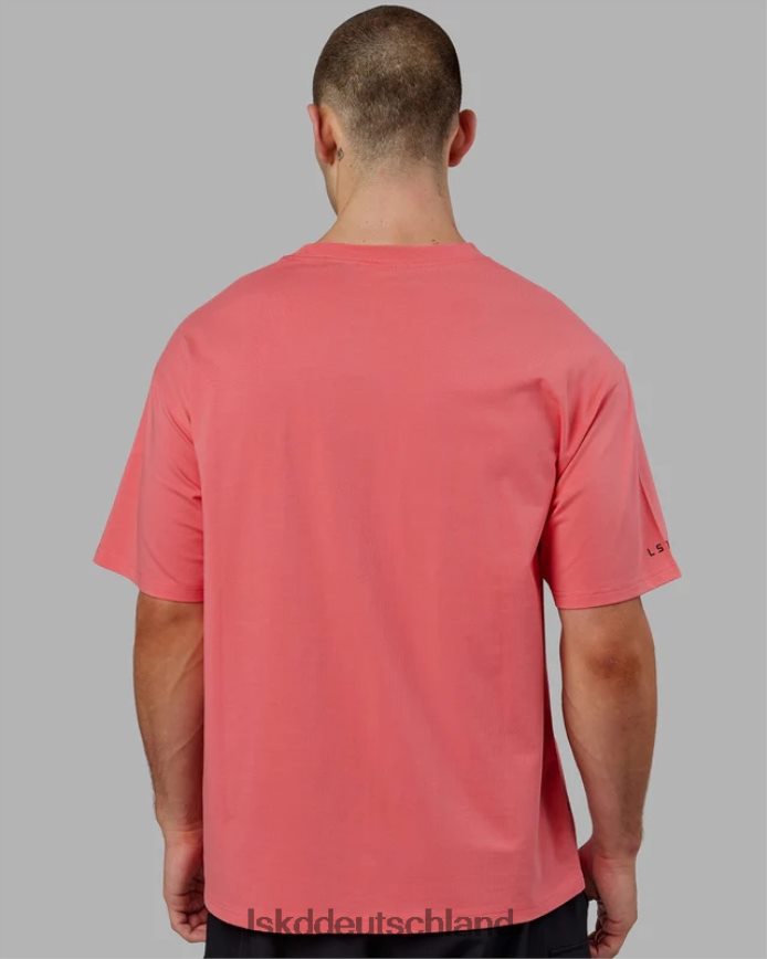 unisex LSKD Strebe flxcotton T-Shirt in Übergröße – Sunkist Coral Bekleidung VD2NLV310