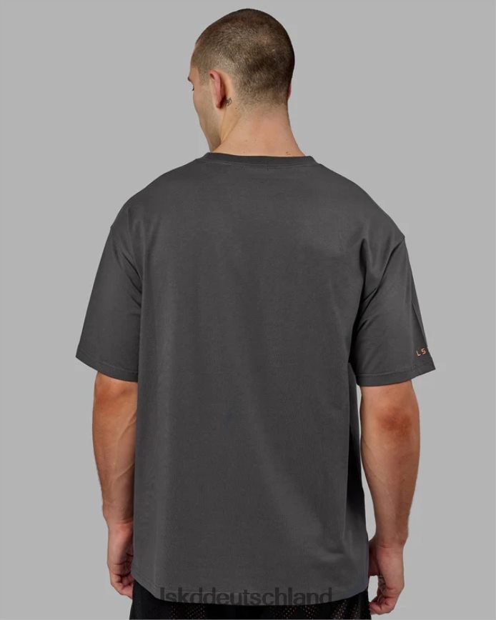 unisex LSKD Streben Sie nach Flxcotton-T-Shirt in Übergröße – Asphalt-Tangerine Bekleidung VD2NLV259