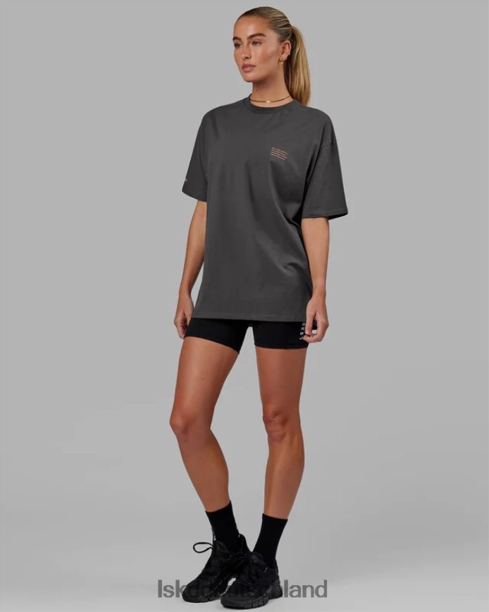 unisex LSKD Streben Sie nach Flxcotton-T-Shirt in Übergröße – Asphalt-Tangerine Bekleidung VD2NLV259