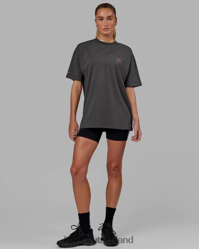 unisex LSKD Streben Sie nach Flxcotton-T-Shirt in Übergröße – Asphalt-Tangerine Bekleidung VD2NLV259