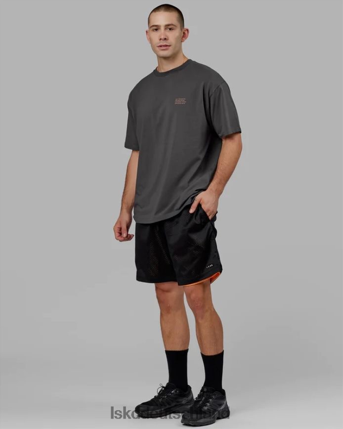 unisex LSKD Streben Sie nach Flxcotton-T-Shirt in Übergröße – Asphalt-Tangerine Bekleidung VD2NLV259