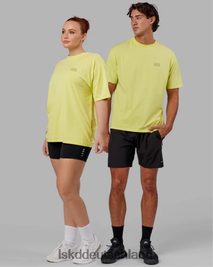 unisex LSKD Streben Sie nach Flxcotton-T-Shirt in Übergröße – Zitrusgrün Bekleidung VD2NLV308