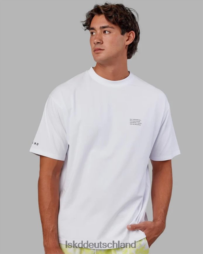 unisex LSKD Strive Flxcotton T-Shirt in Übergröße – Weiß Bekleidung VD2NLV309