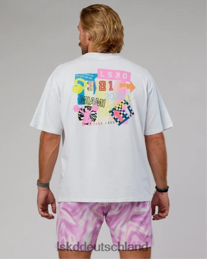 unisex LSKD miami23 flxcotton T-Shirt in Übergröße – weiß Bekleidung VD2NLV295