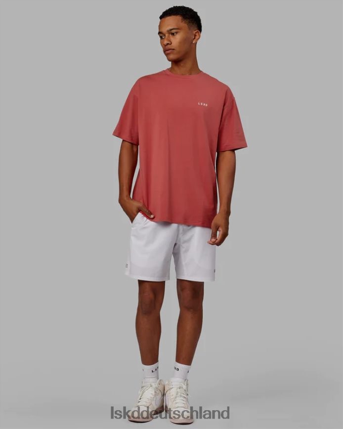 unisex LSKD vs1 flxcotton T-Shirt in Übergröße – Mineralrot-Weiß Bekleidung VD2NLV254
