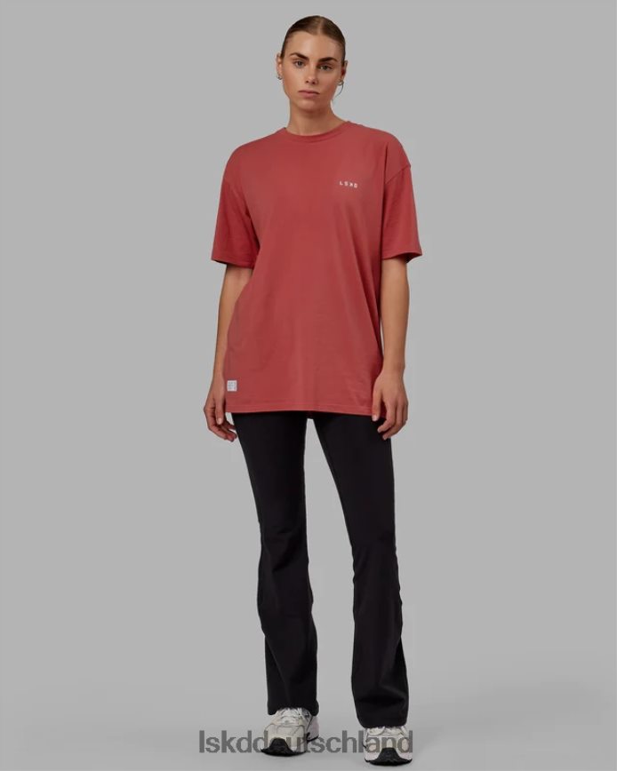 unisex LSKD vs1 flxcotton T-Shirt in Übergröße – Mineralrot-Weiß Bekleidung VD2NLV254
