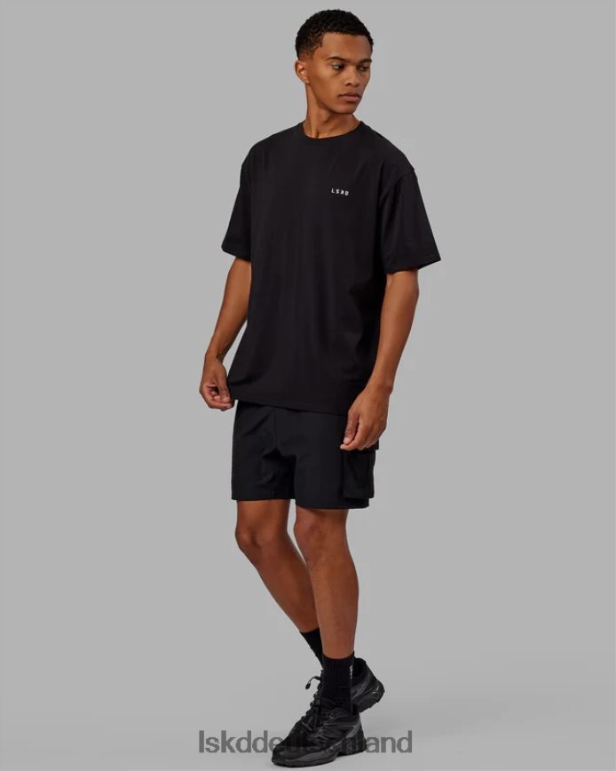 unisex LSKD vs1 flxcotton T-Shirt in Übergröße – schwarz-weiß Bekleidung VD2NLV241