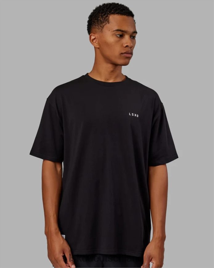 unisex LSKD vs1 flxcotton T-Shirt in Übergröße – schwarz-weiß Bekleidung VD2NLV241